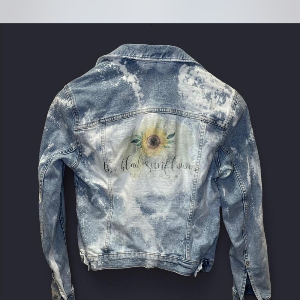 &Denim Custom Bleached And Printed Jacket - Picture 4 of 6